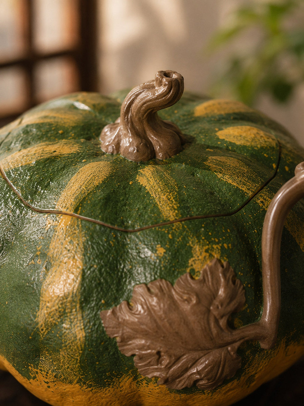 Pumpkin Form Yixing Zisha Teapot – Aged Duanni Clay, 160ml