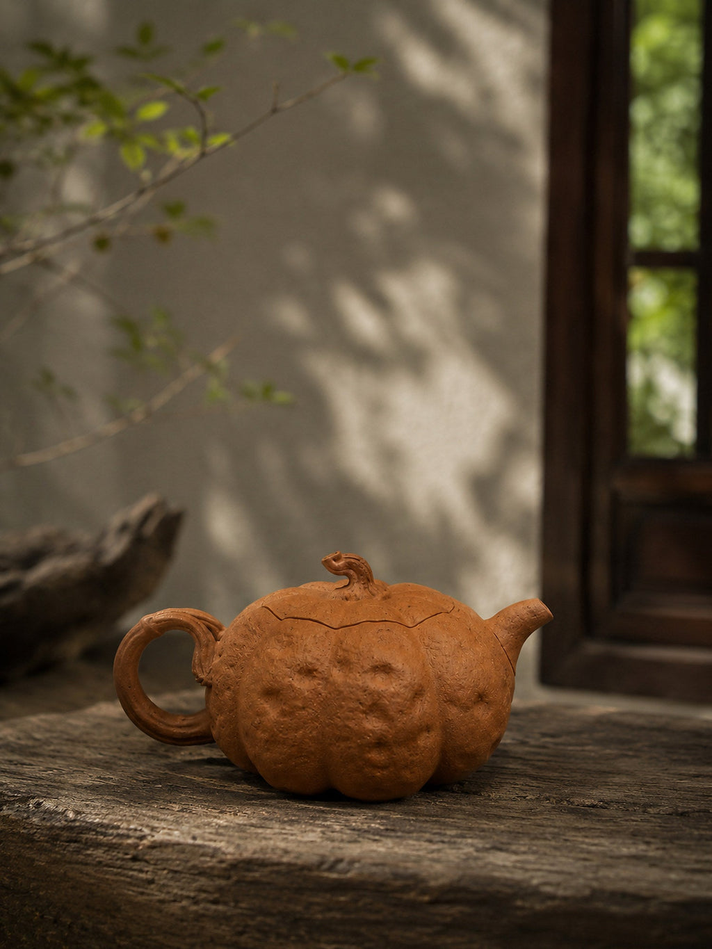 Handmade Pumpkin Form Yixing Zisha Teapot – Golden Duanni Clay, 150ml