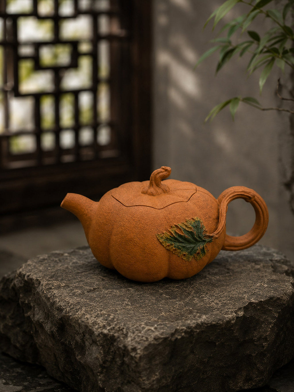 Handmade Pumpkin Form Yixing Zisha Teapot – Golden Duanni Clay, 150ml