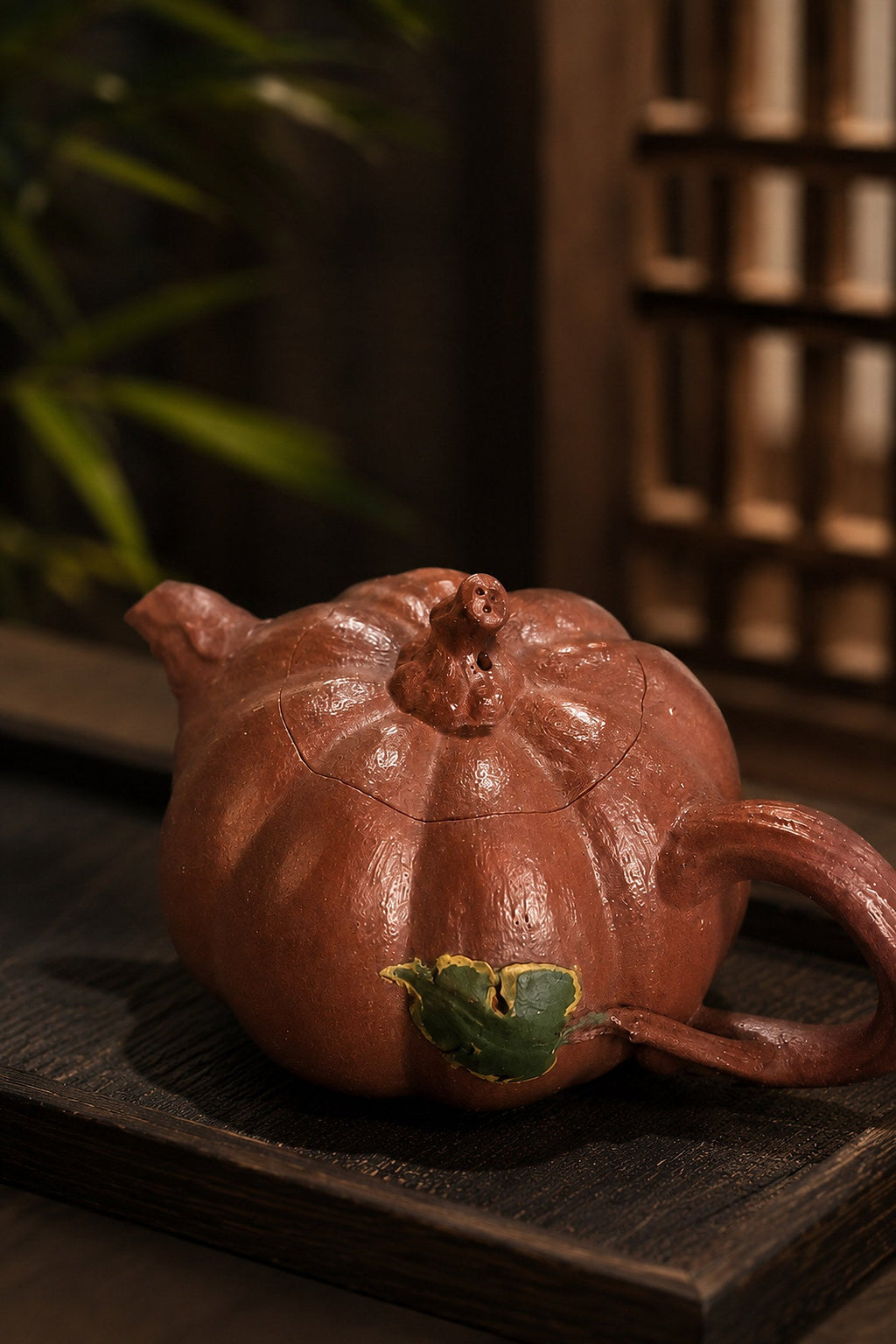Pumpkin Form Yixing Zisha Teapot – Jiangponi Clay, 120ml