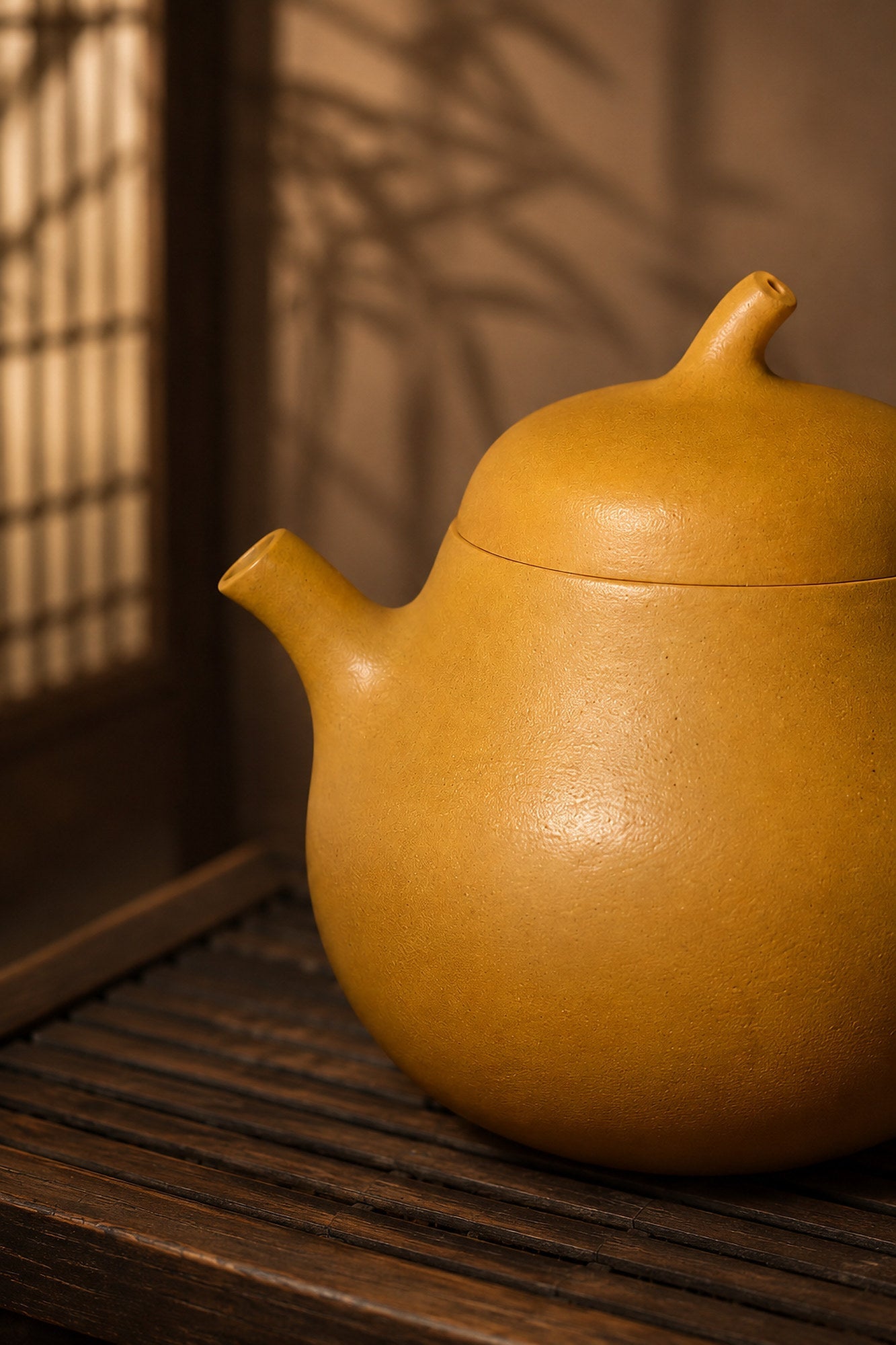 Qie Gua Yixing Zisha Teapot – Golden Duanni Clay, 100ml