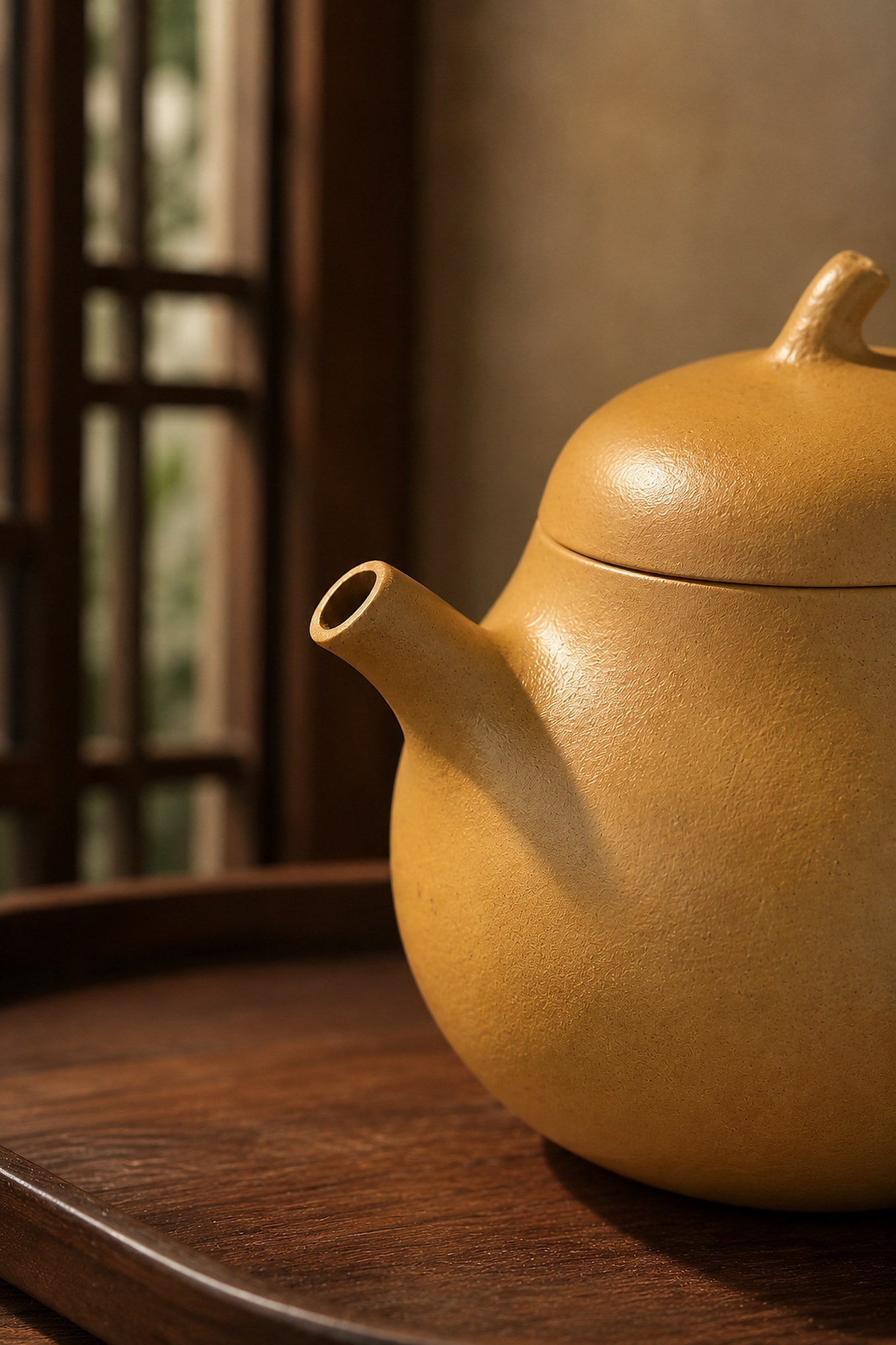 Qie Gua Yixing Zisha Teapot – Golden Duanni Clay, 100ml