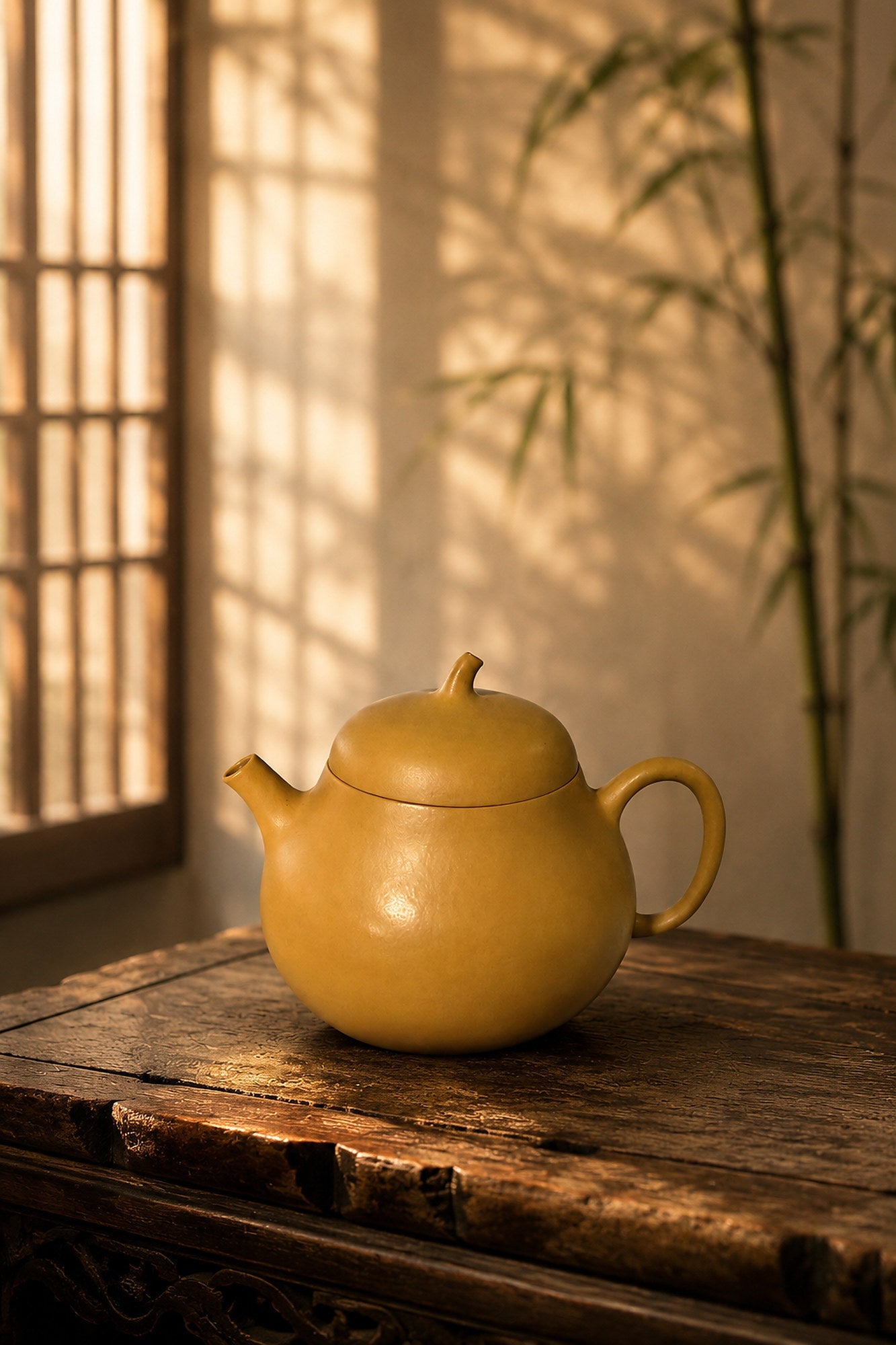 Qie Gua Yixing Zisha Teapot – Golden Zhuni Clay, 80ml