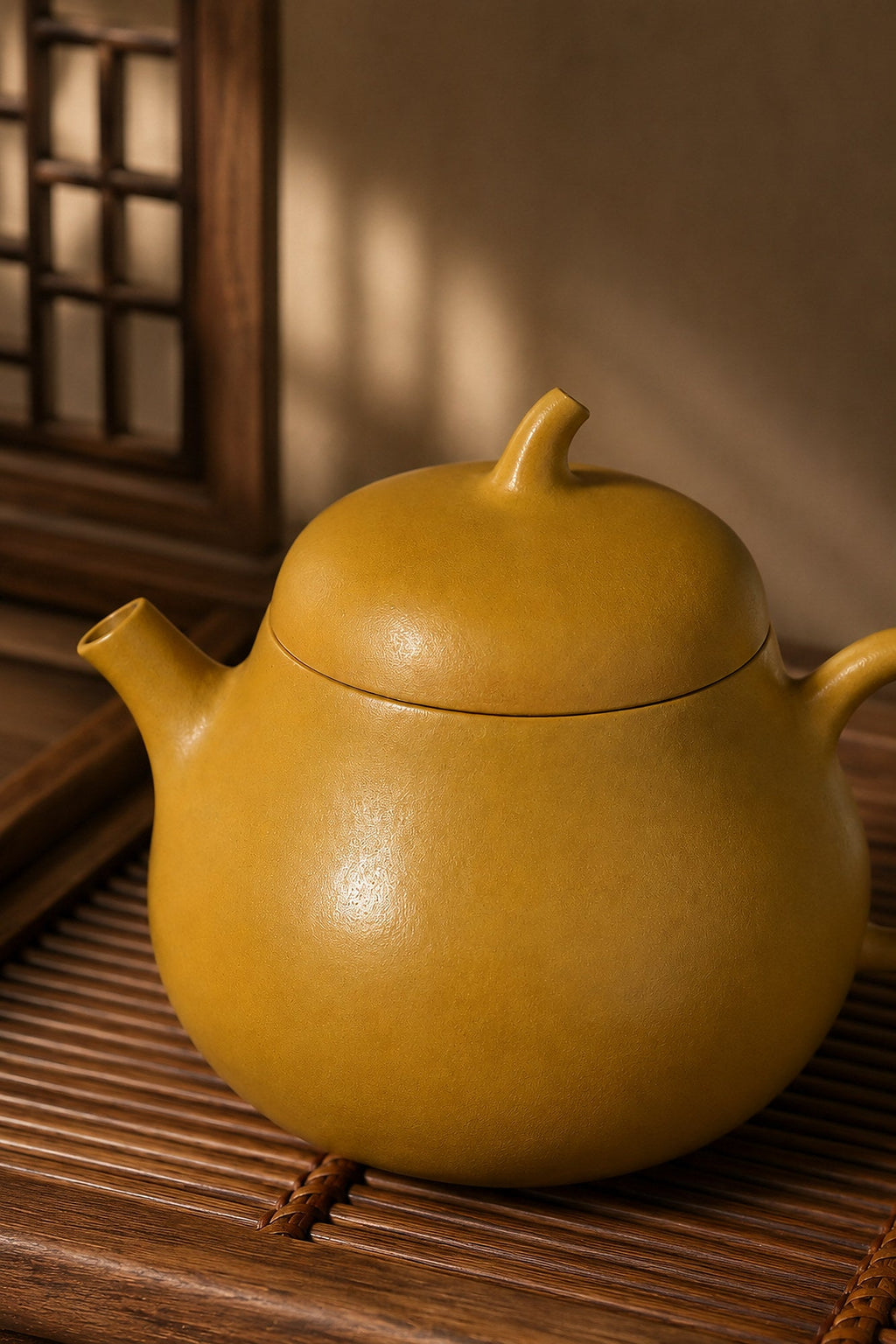 Qie Gua Yixing Zisha Teapot – Golden Zhuni Clay, 80ml
