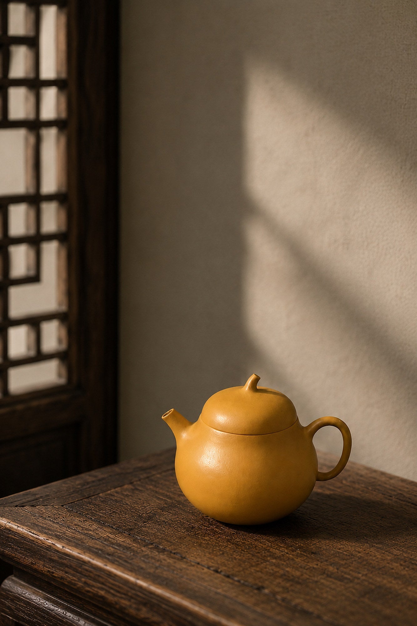 Qie Gua Yixing Zisha Teapot – Golden Zhuni Clay, 80ml