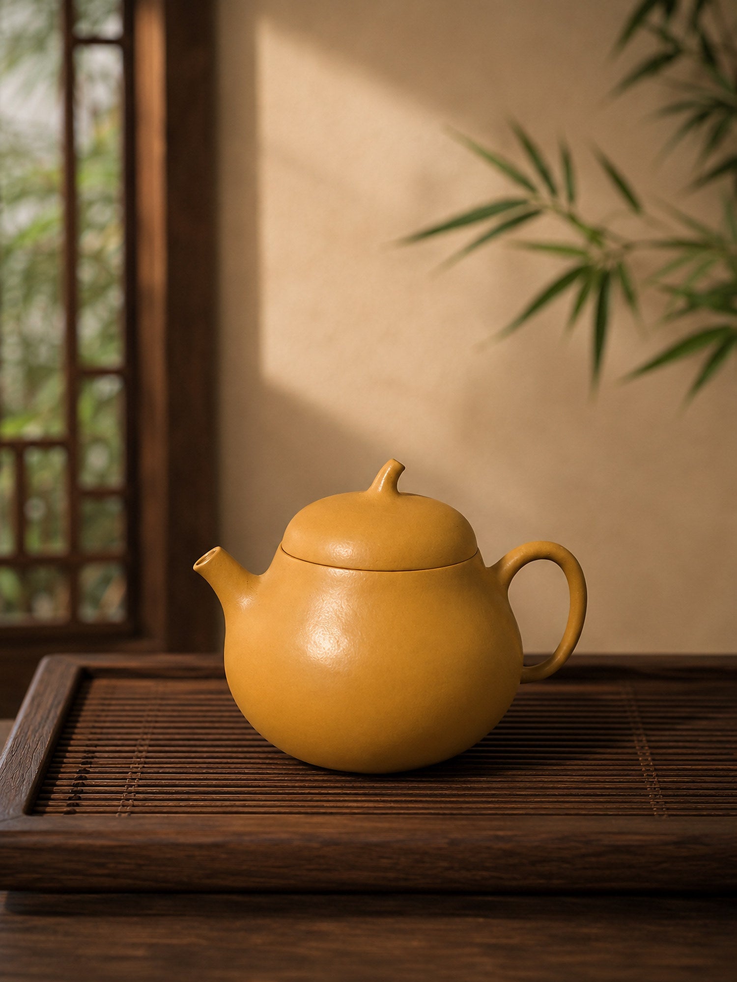 Qie Gua Yixing Zisha Teapot – Golden Zhuni Clay, 80ml