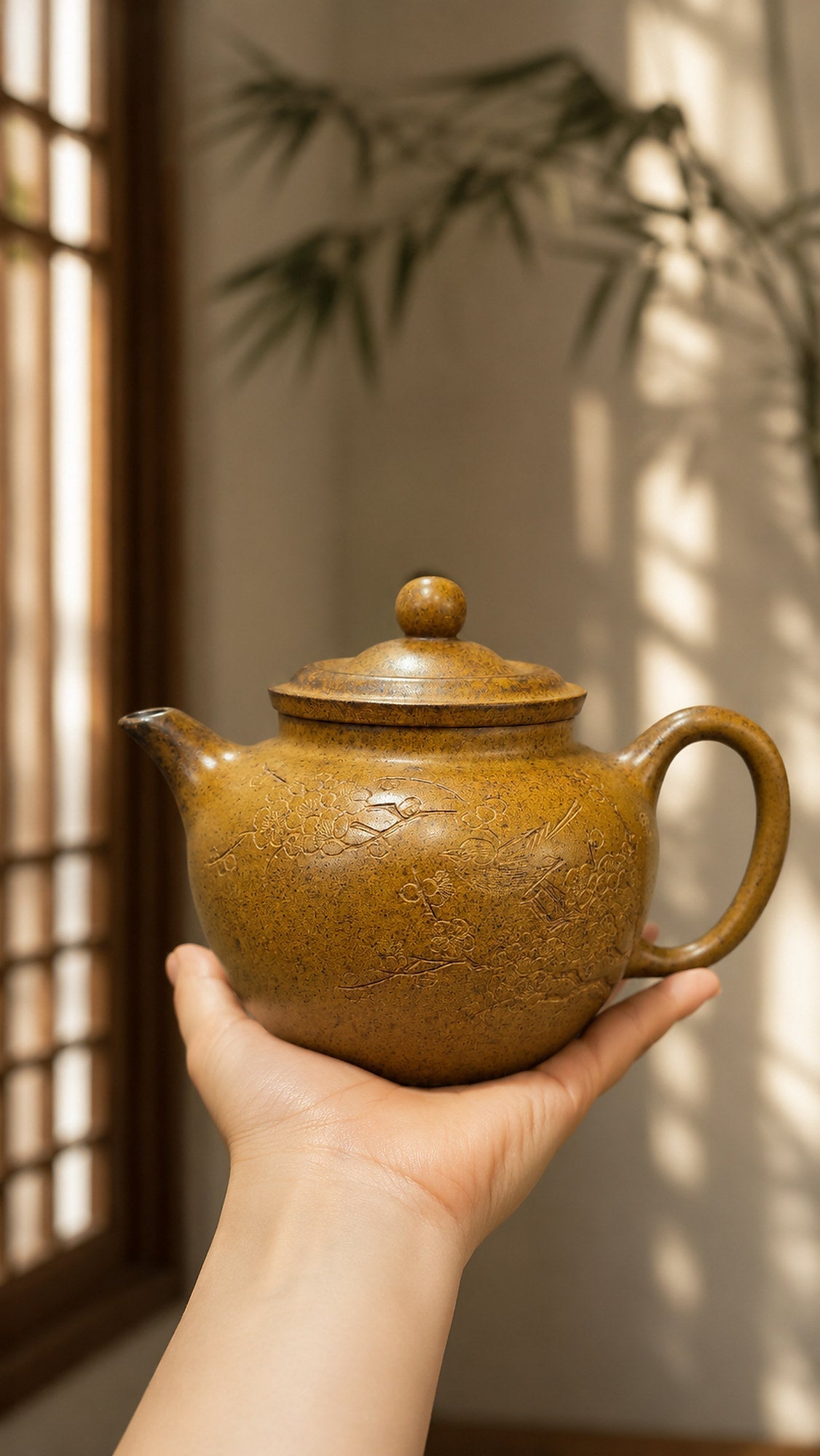 Qiu Shui Yixing Zisha Teapot – Golden Duanni Clay, 220ml