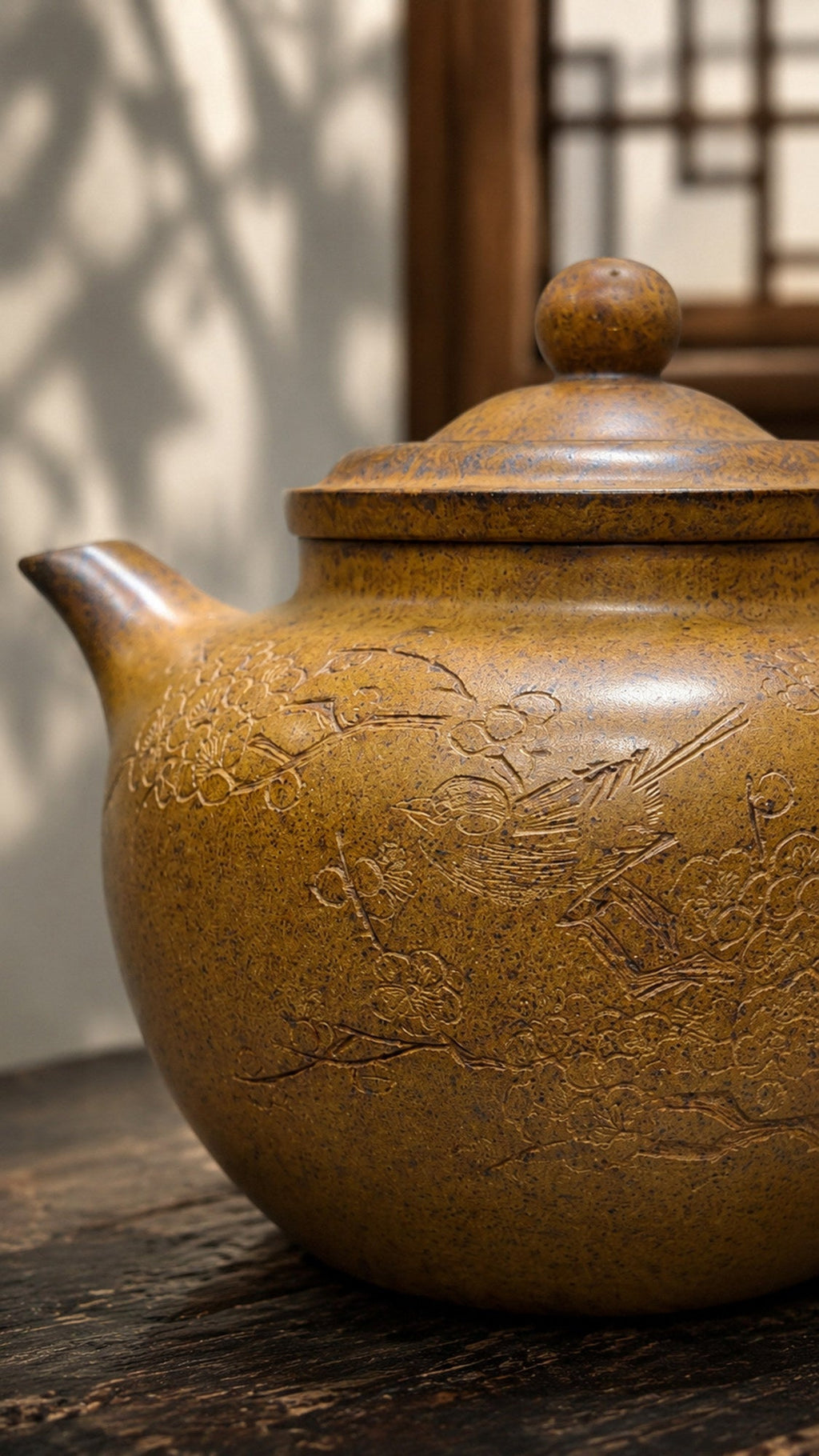 Qiu Shui Yixing Zisha Teapot – Golden Duanni Clay, 220ml