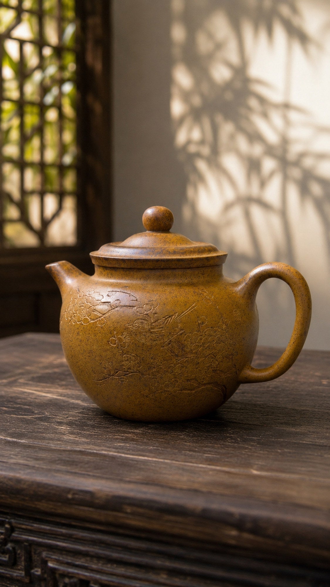 Qiu Shui Yixing Zisha Teapot – Golden Duanni Clay, 220ml