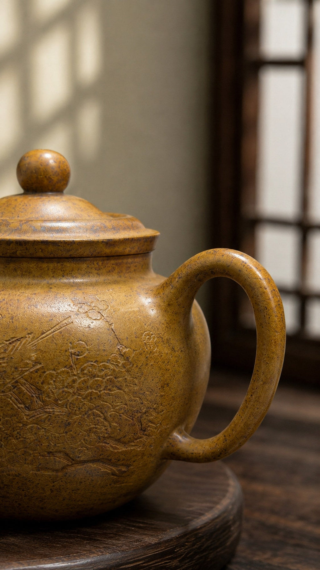Qiu Shui Yixing Zisha Teapot – Golden Duanni Clay, 220ml