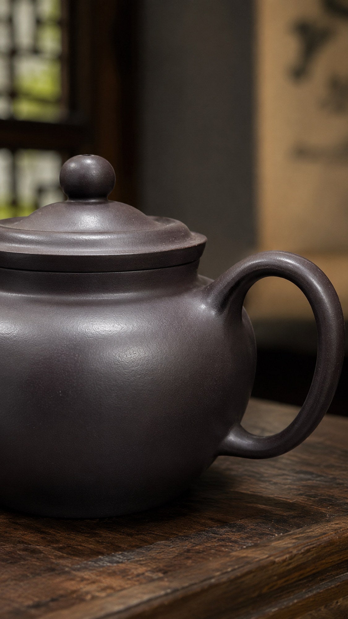 Handmade Qiu Shui Yixing Zisha Teapot – Hei Duntou Clay, 240ml