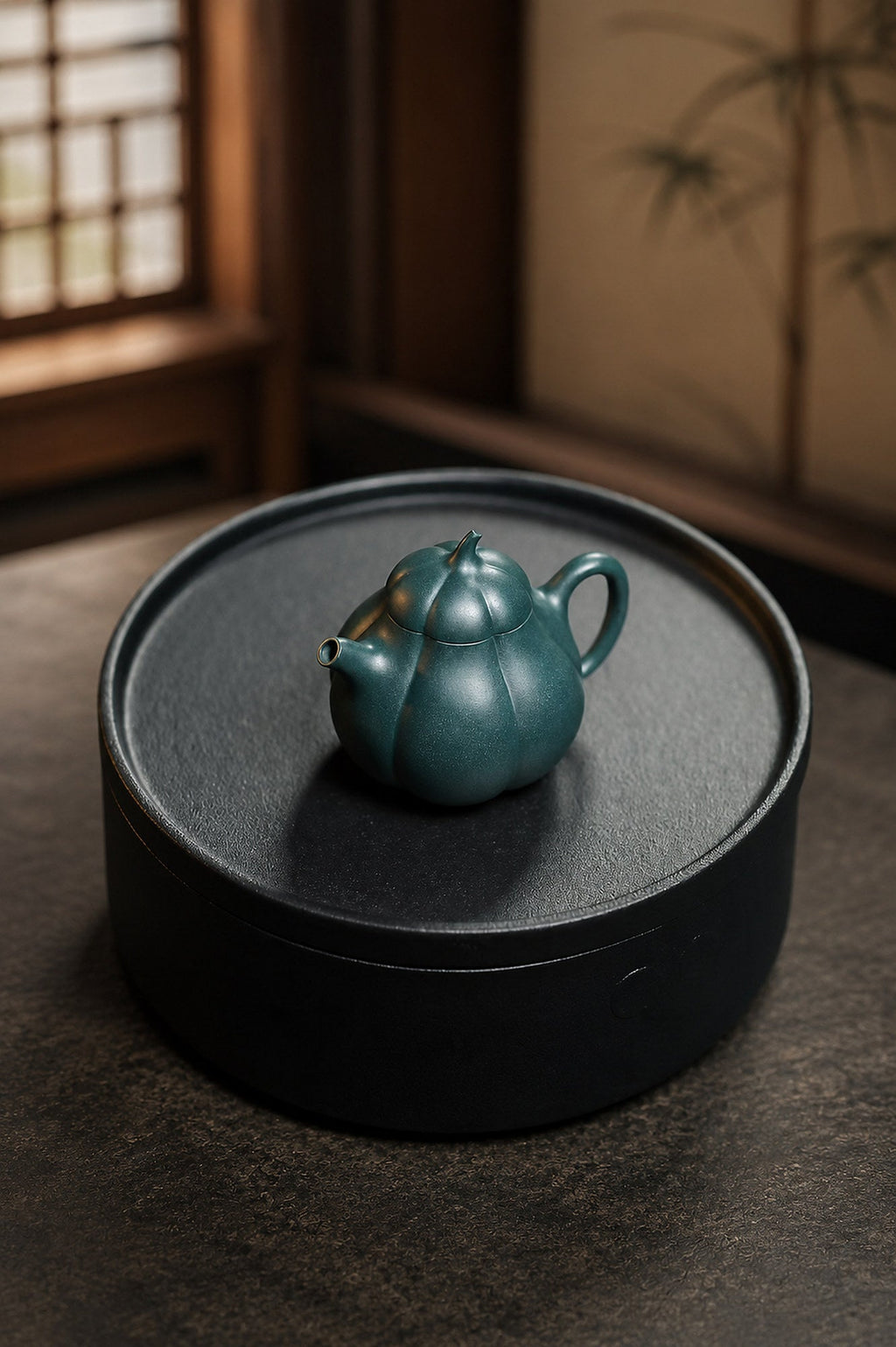Handmade Ribbed Form Yixing Zisha Teapot – Luni Clay, 125ml