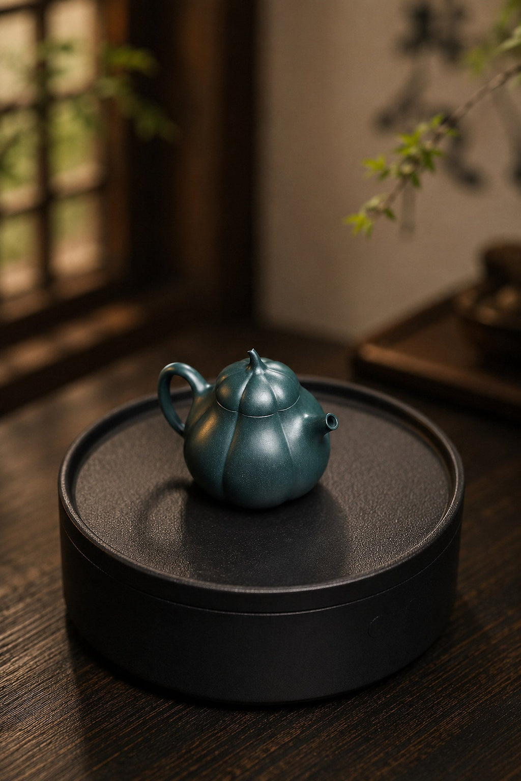 Handmade Ribbed Form Yixing Zisha Teapot – Luni Clay, 125ml