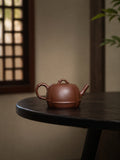 Handmade Ribbed Form Yixing Zisha Teapot – Red Jiangponi Clay, 160ml