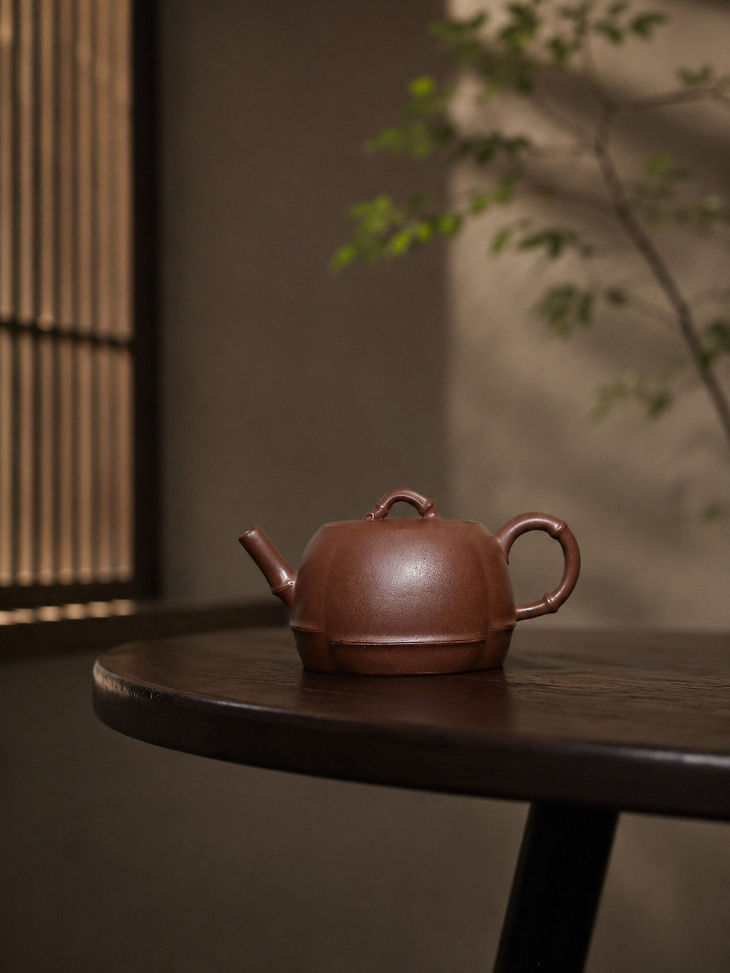 Handmade Ribbed Form Yixing Zisha Teapot – Red Jiangponi Clay, 160ml