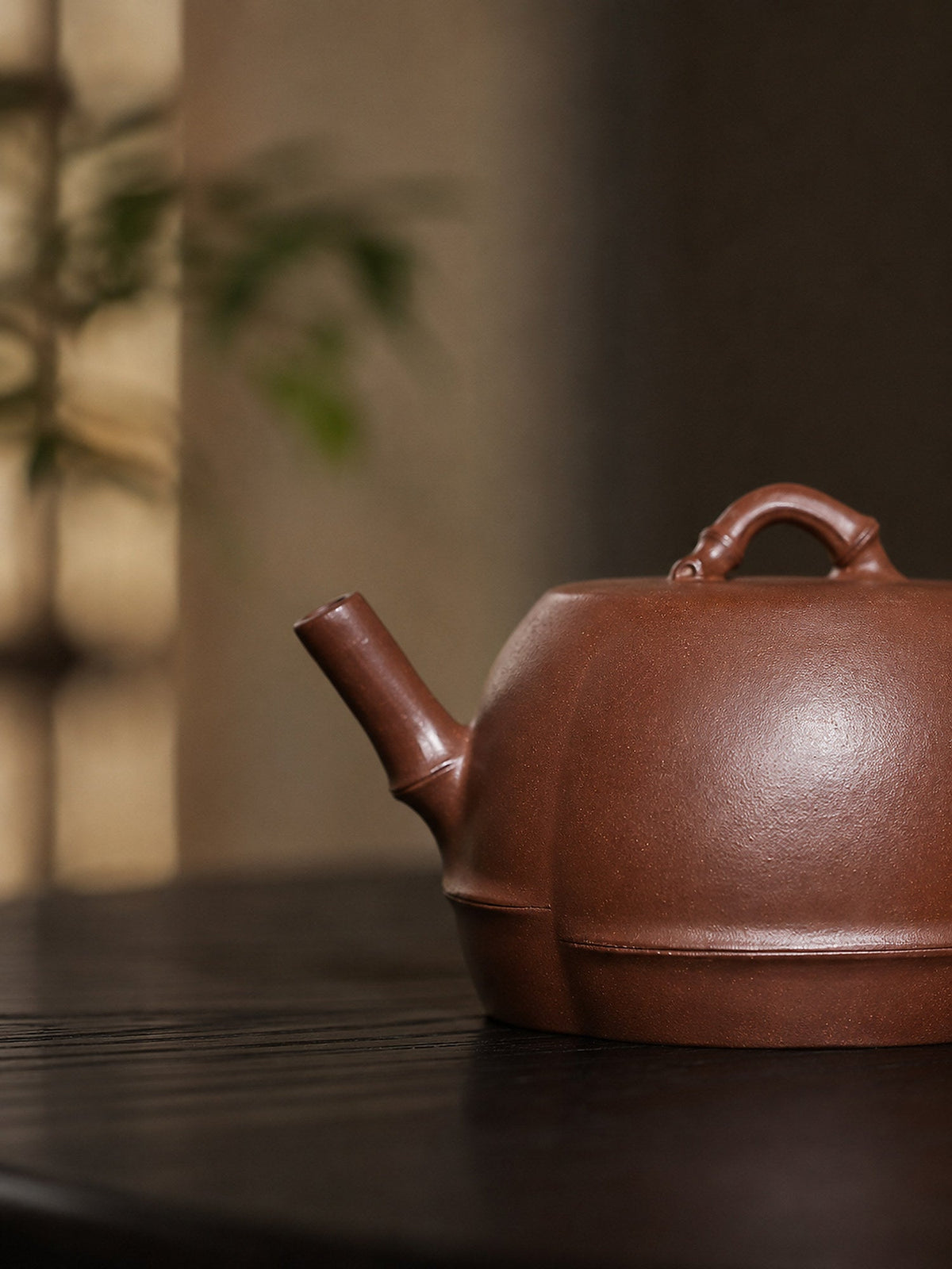 Handmade Ribbed Form Yixing Zisha Teapot – Red Jiangponi Clay, 160ml