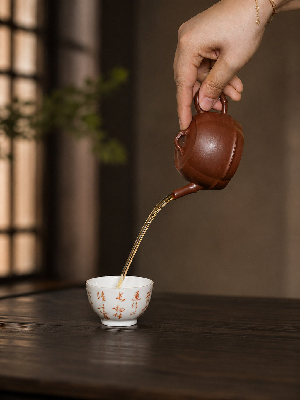 Handmade Ribbed Form Yixing Zisha Teapot – Red Jiangponi Clay, 160ml