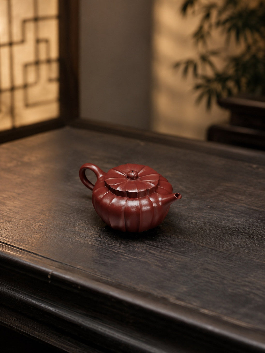 Handmade Ribbed Form Yixing Zisha Teapot – Zhuni Clay, 100ml