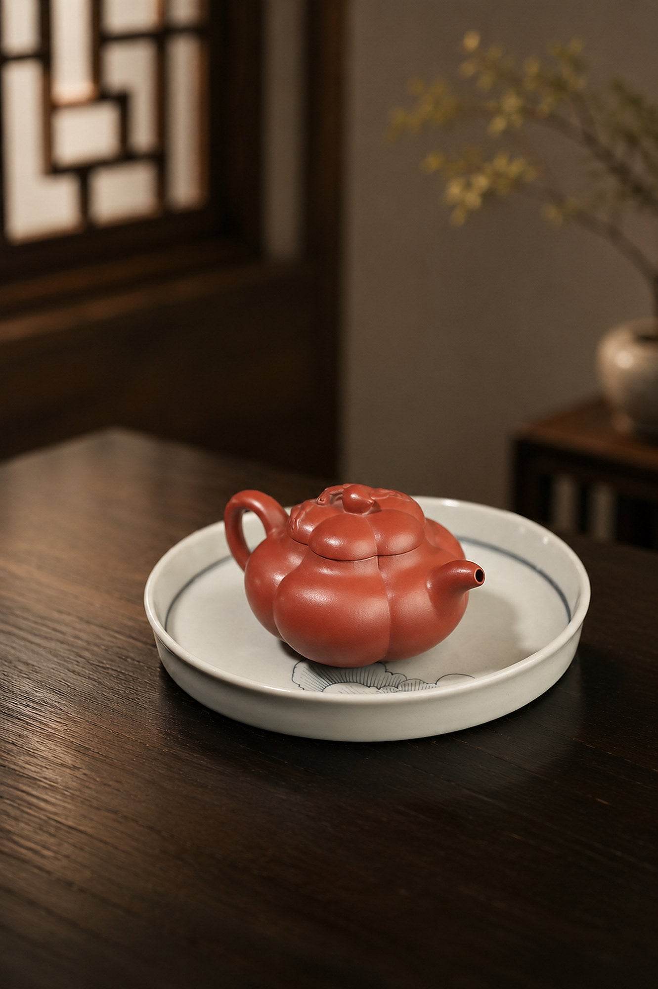 Handmade Ribbed Form Yixing Zisha Teapot – Zhuni Clay, 200ml