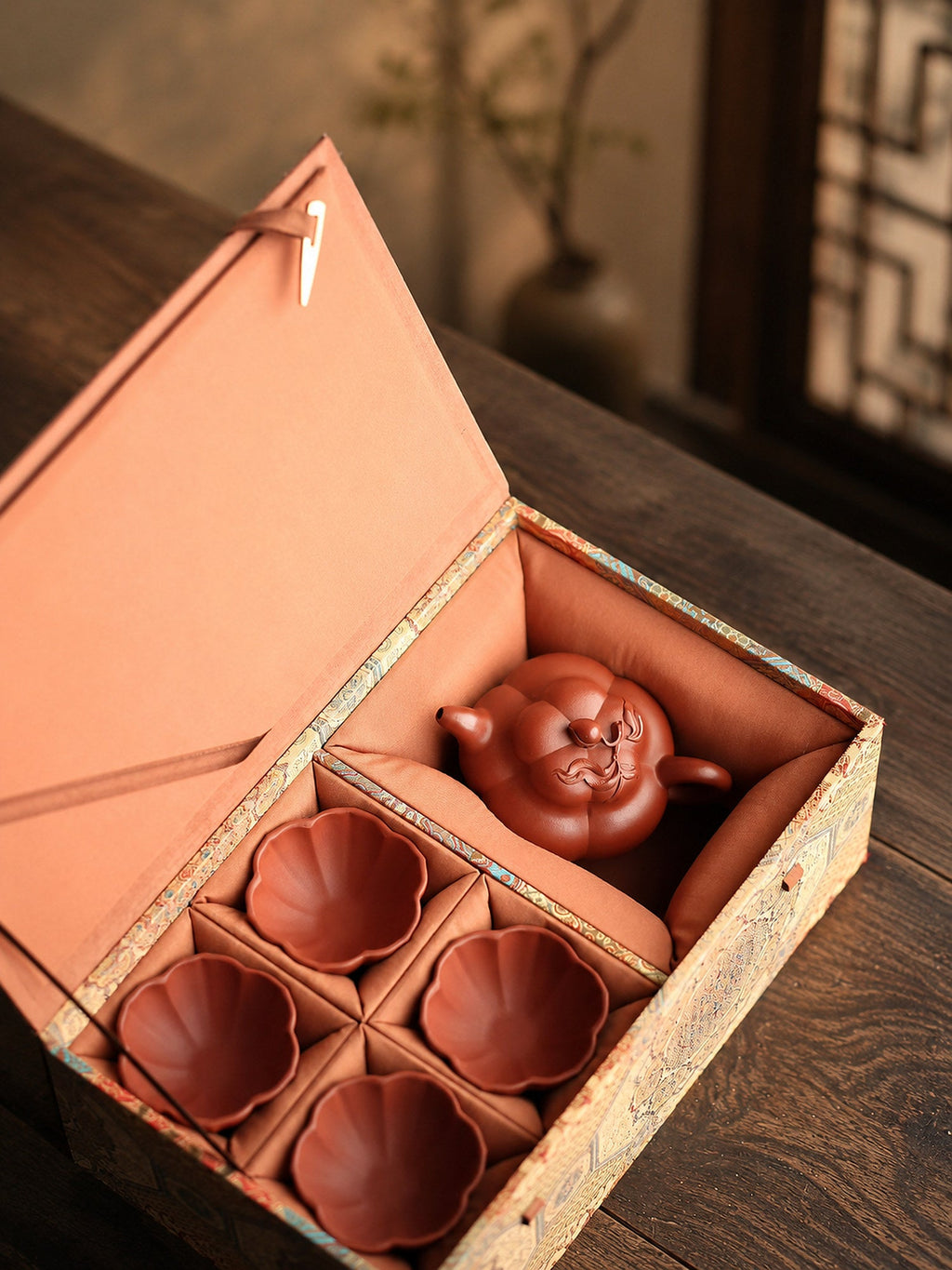 Handmade Ribbed Form Yixing Zisha Teapot – Zhuni Clay, 200ml
