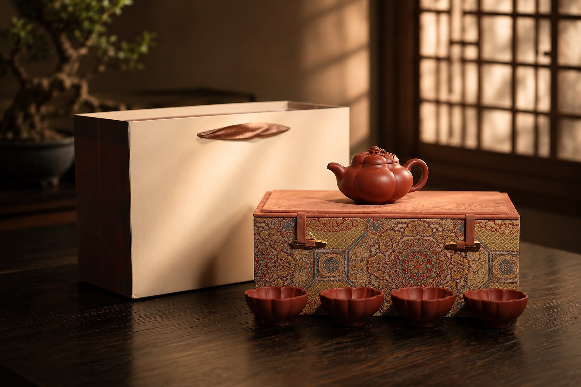 Handmade Ribbed Form Yixing Zisha Teapot – Zhuni Clay, 200ml