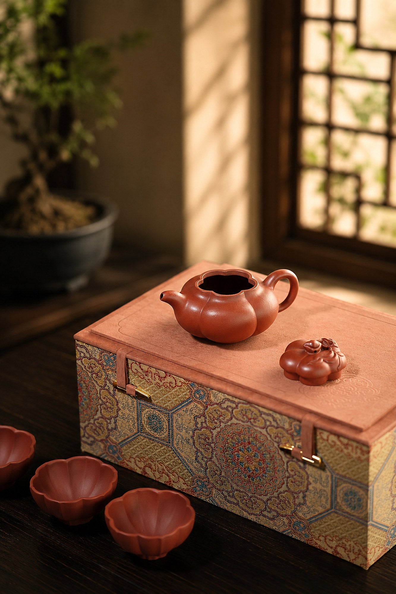 Handmade Ribbed Form Yixing Zisha Teapot – Zhuni Clay, 200ml