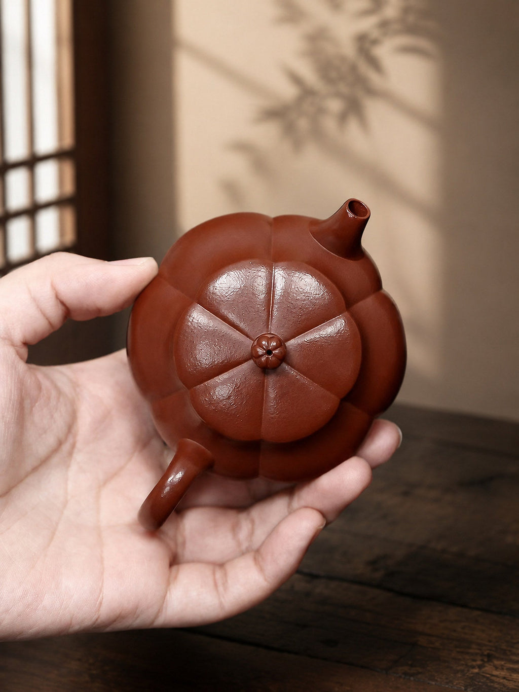 Handmade Ribbed Form Yixing Zisha Teapot – Zhuni Clay, 110ml
