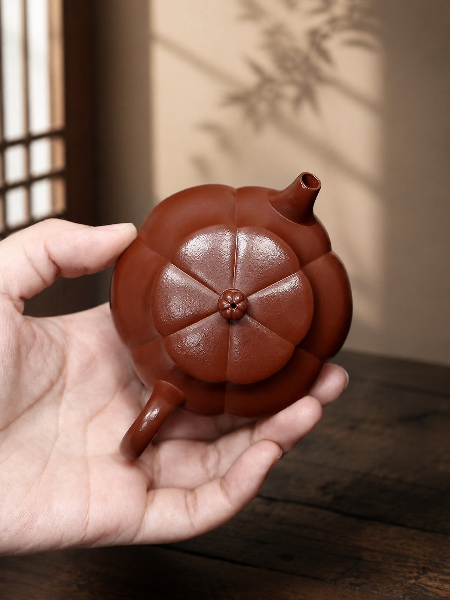 Handmade Ribbed Form Yixing Zisha Teapot – Zhuni Clay, 110ml