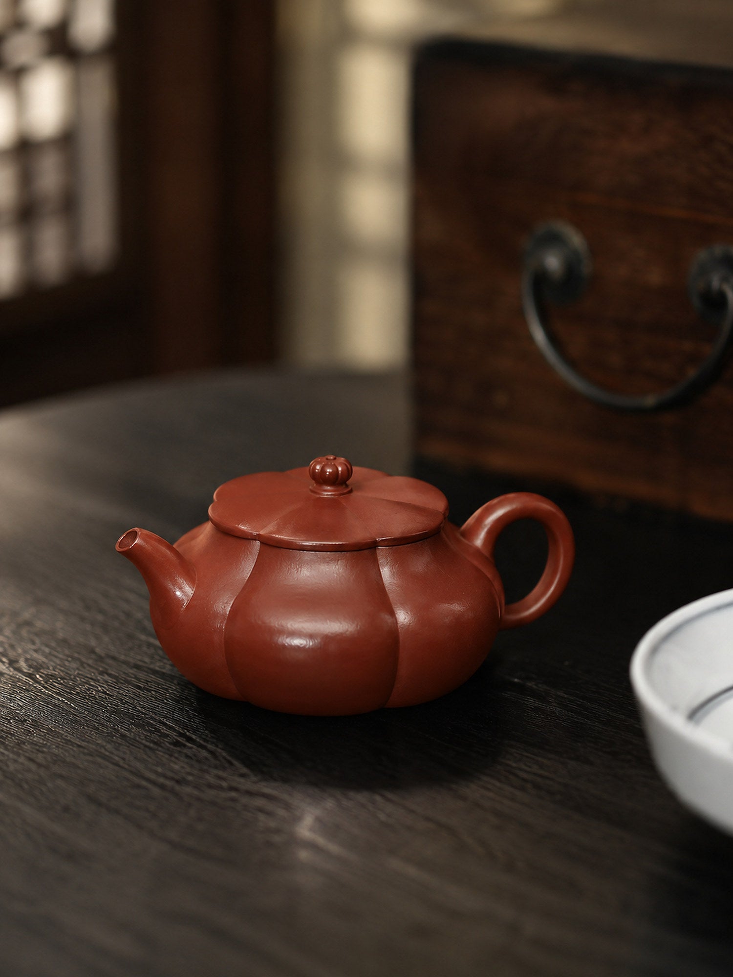 Handmade Ribbed Form Yixing Zisha Teapot – Zhuni Clay, 110ml