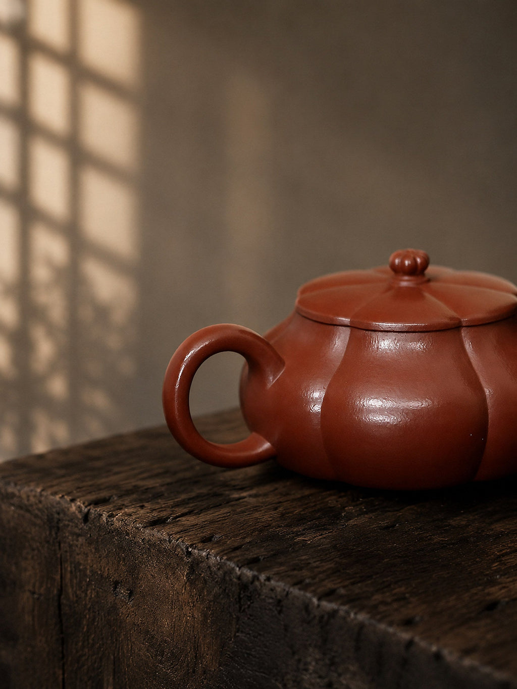 Handmade Ribbed Form Yixing Zisha Teapot – Zhuni Clay, 110ml