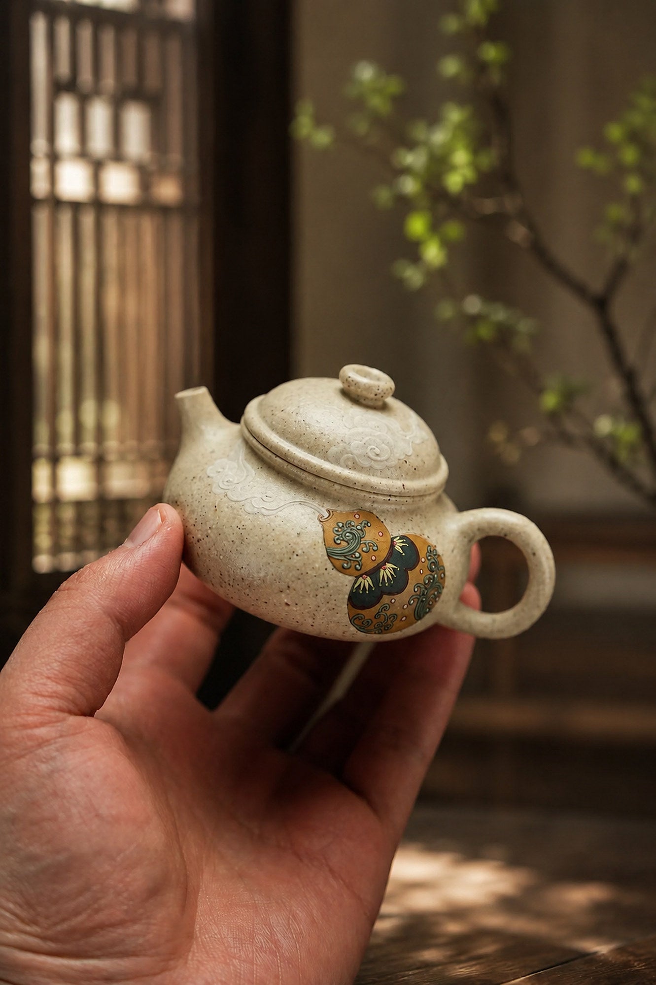 Rongtian Yixing Zisha Teapot – Baiyu Duanni Clay, 100ml