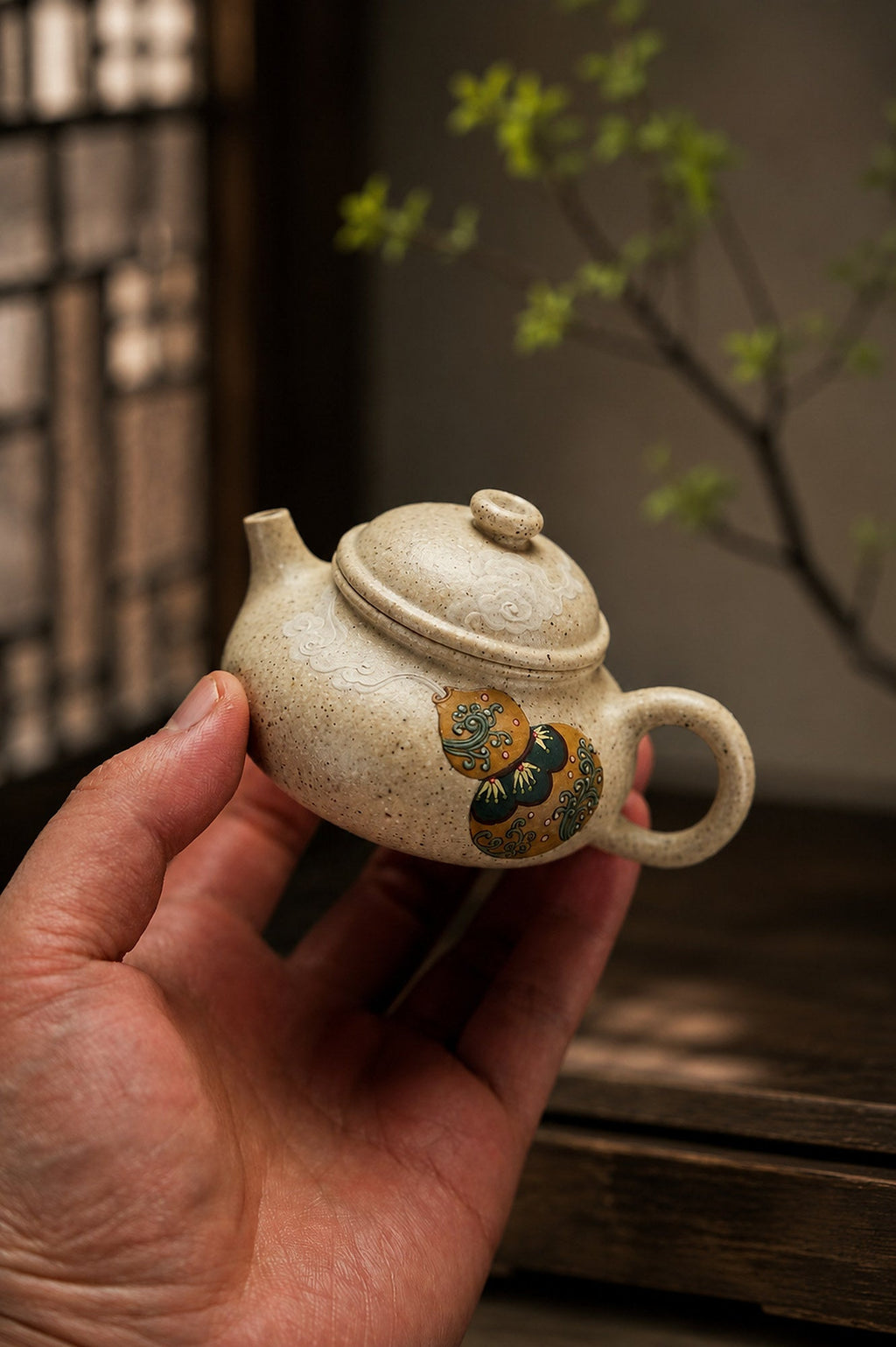 Rongtian Yixing Zisha Teapot – Baiyu Duanni Clay, 100ml