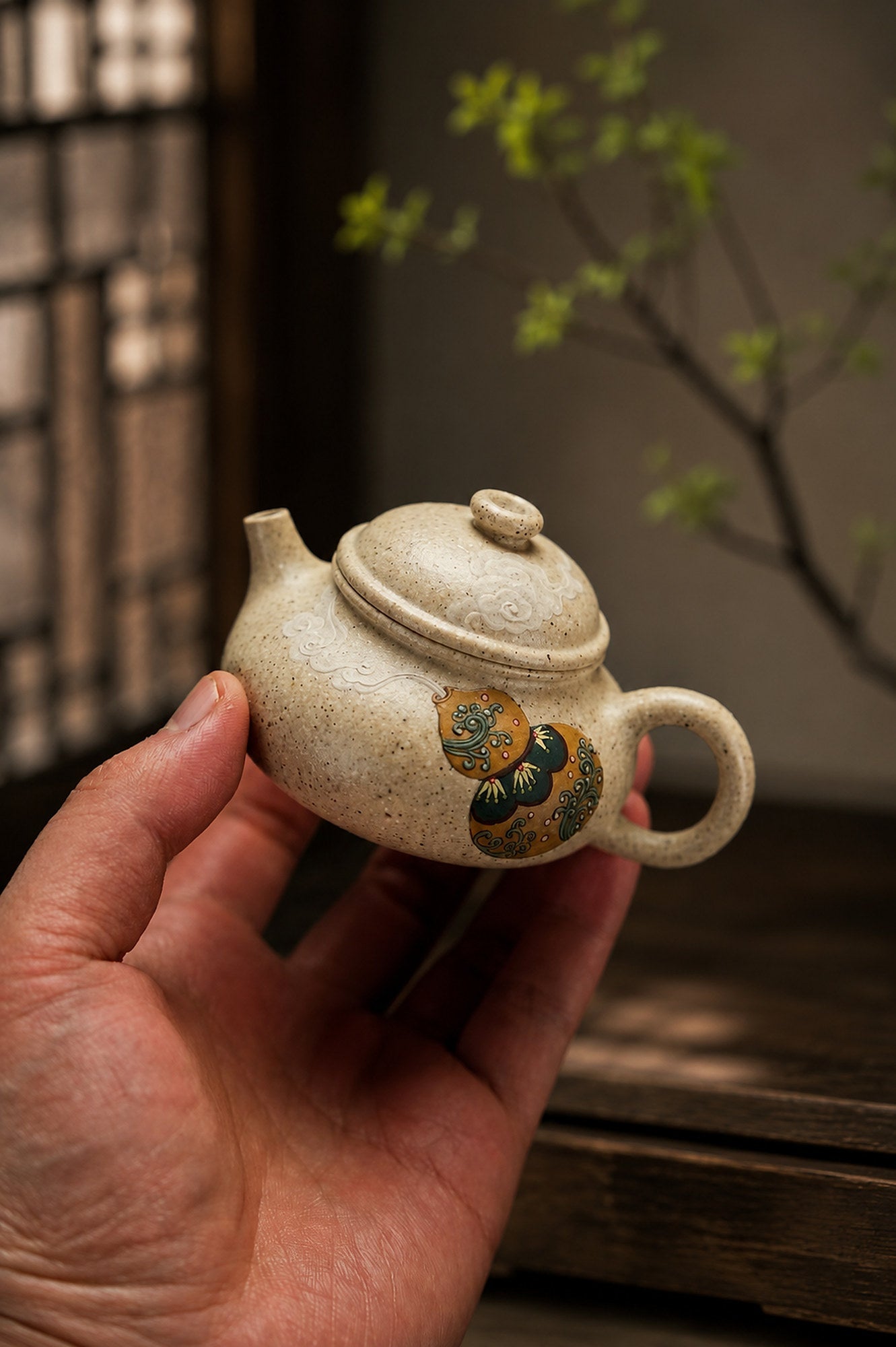 Rongtian Yixing Zisha Teapot – Baiyu Duanni Clay, 100ml