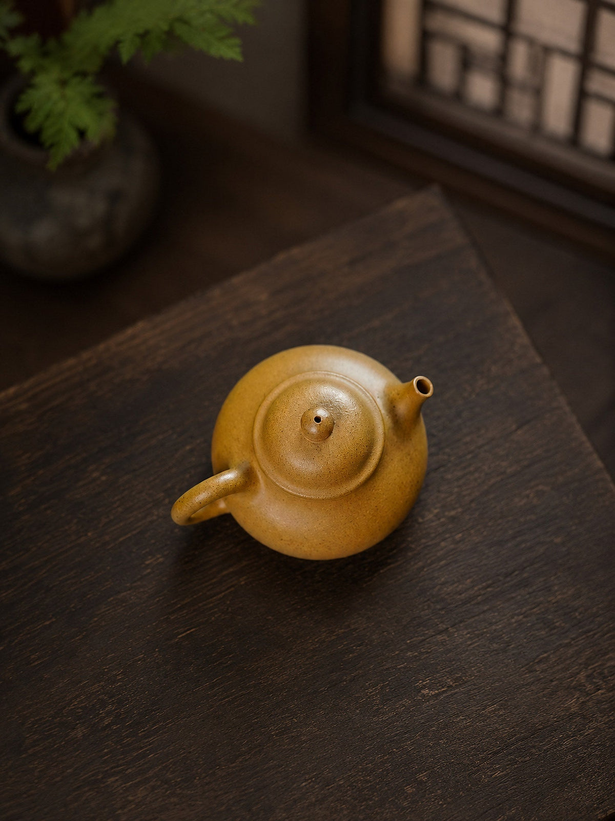 Handmade Rongtian Yixing Zisha Teapot – Golden Duanni Clay, 90ml