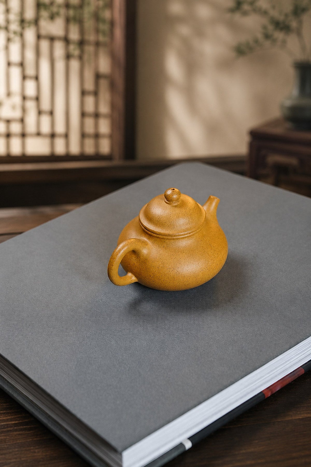 Handmade Rongtian Yixing Zisha Teapot – Golden Duanni Clay, 90ml