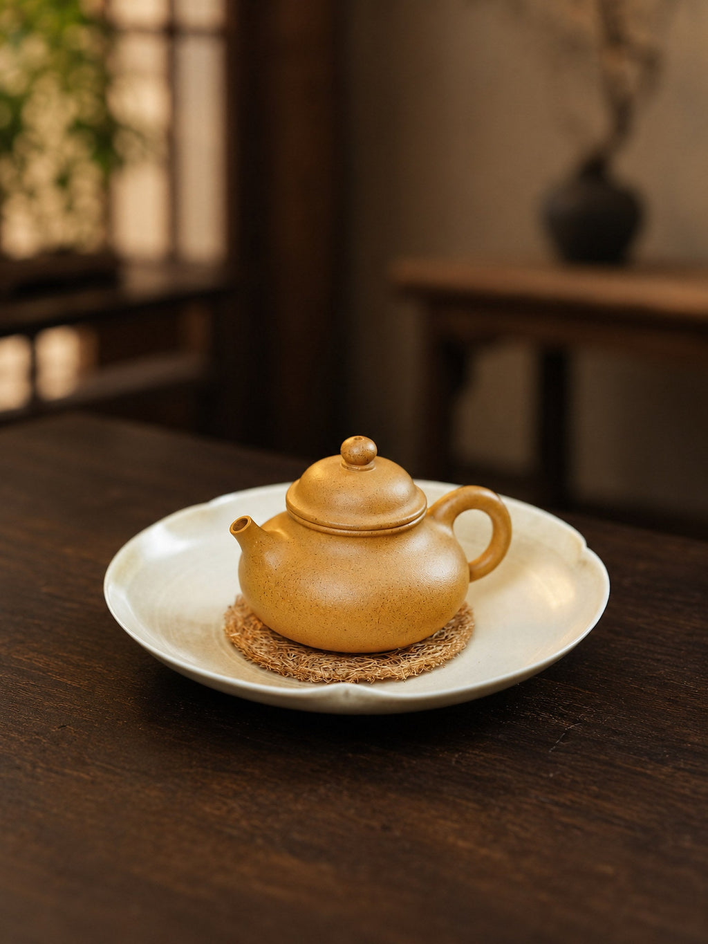 Handmade Rongtian Yixing Zisha Teapot – Golden Duanni Clay, 90ml