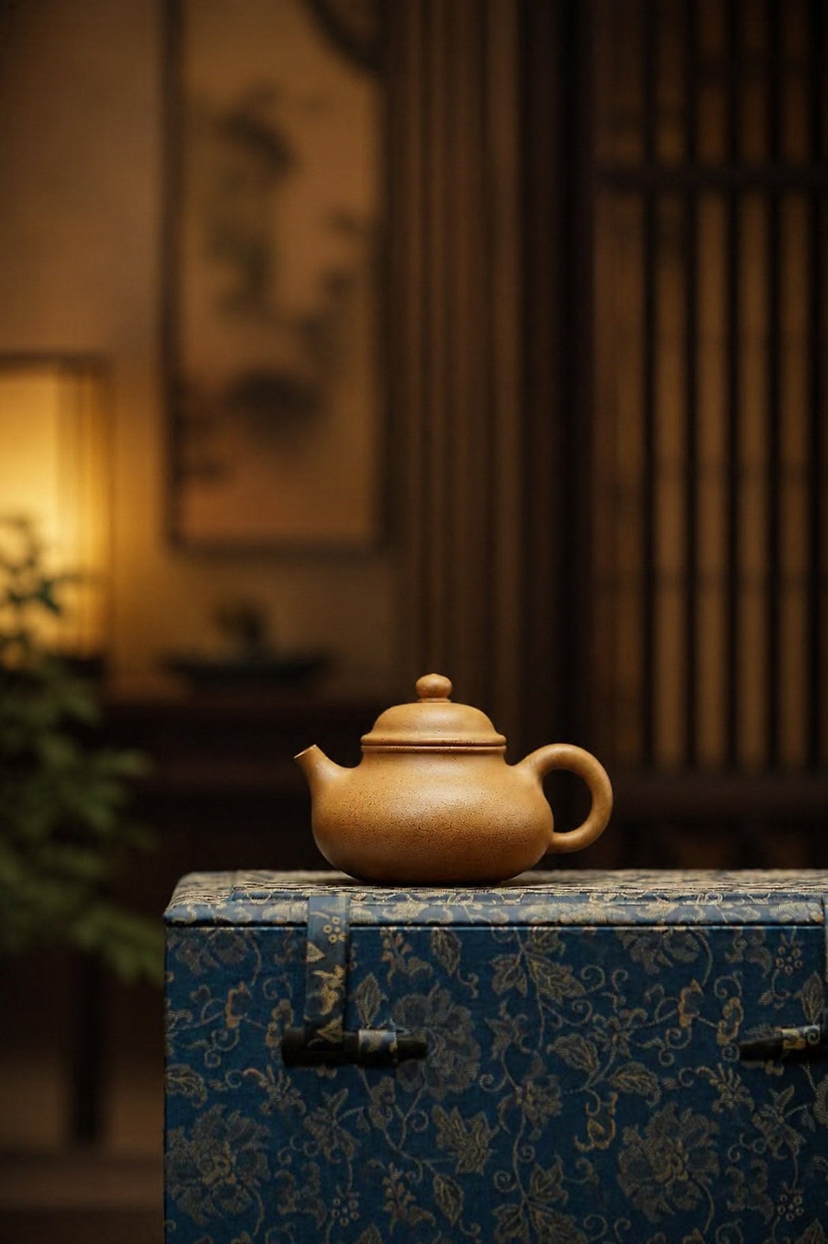 Handmade Rongtian Yixing Zisha Teapot – Golden Duanni Clay, 90ml