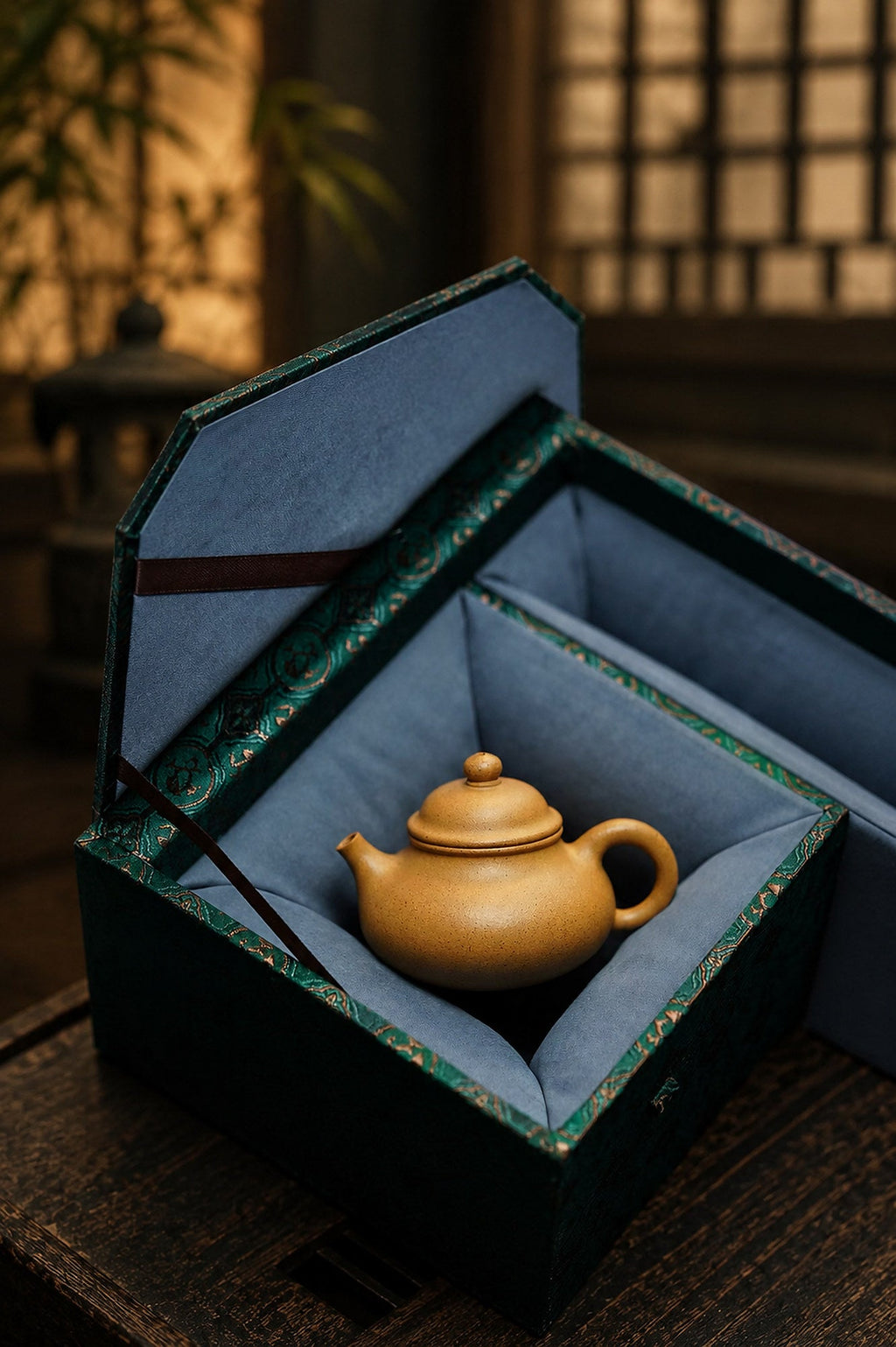 Handmade Rongtian Yixing Zisha Teapot – Golden Duanni Clay, 90ml