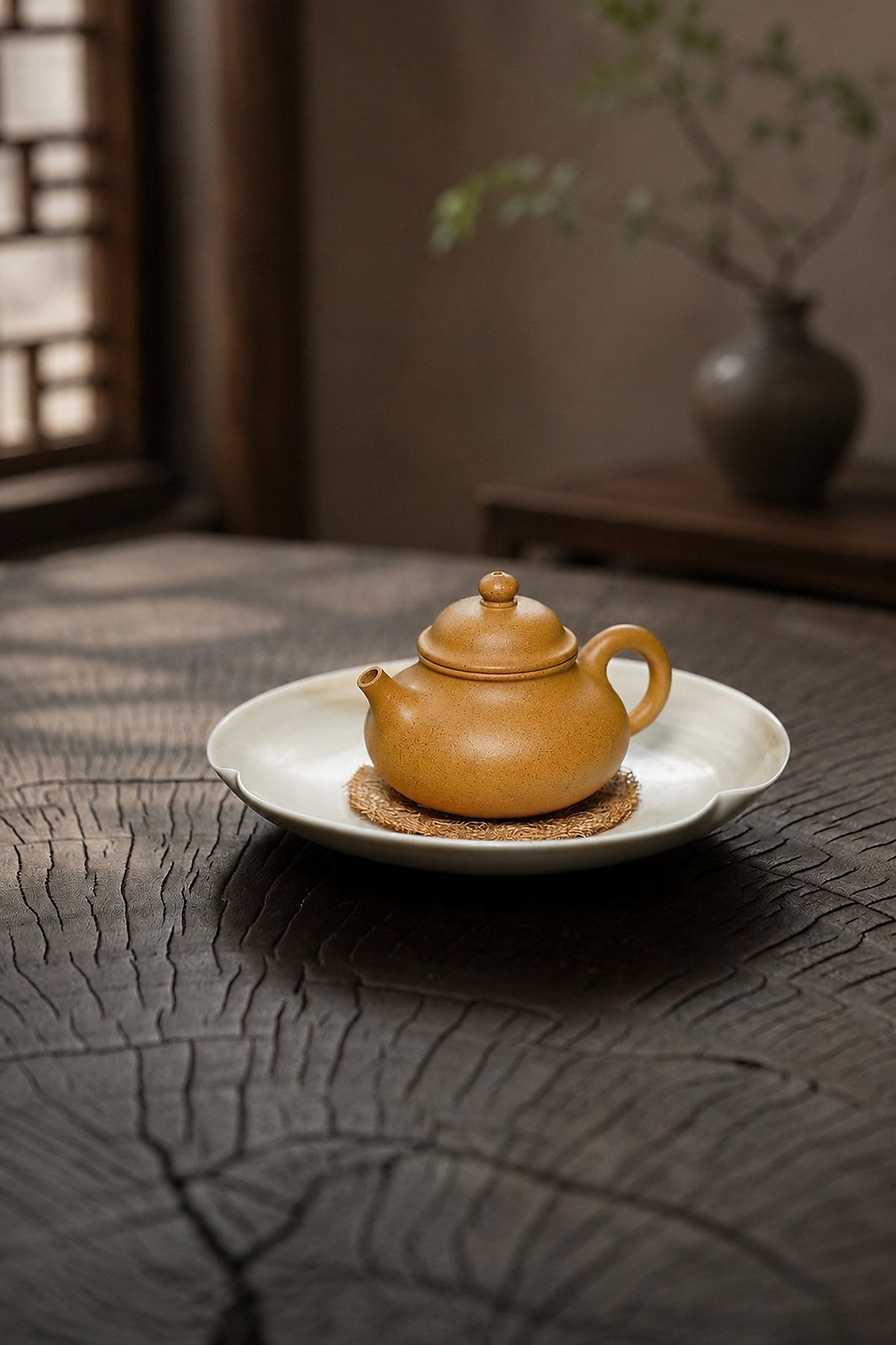 Handmade Rongtian Yixing Zisha Teapot – Golden Duanni Clay, 90ml