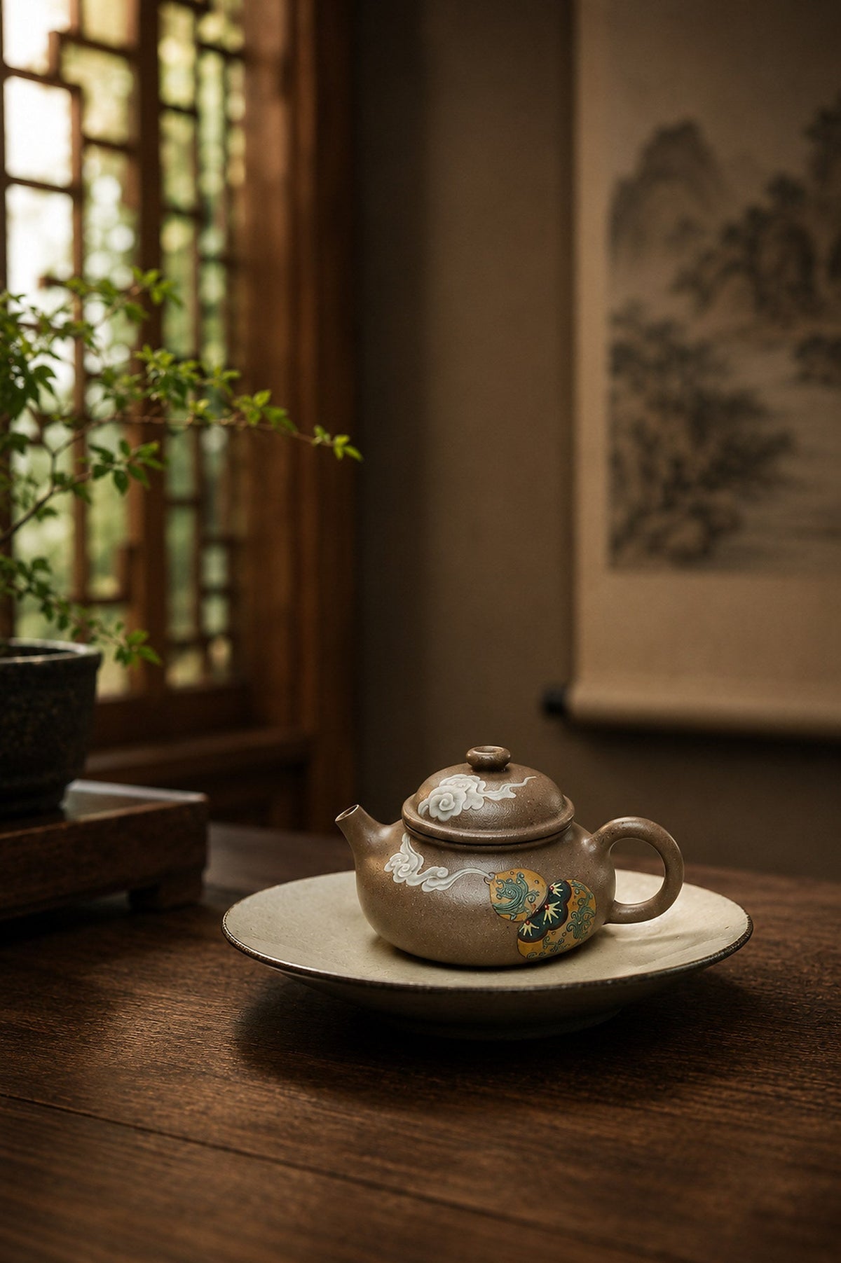Rongtian Yixing Zisha Teapot – Qing Jiangponi Clay, 100ml