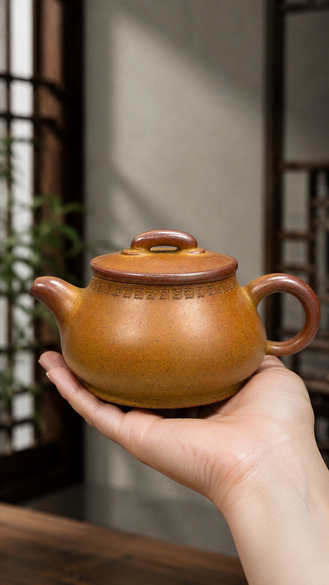 Ru Xiang Yixing Zisha Teapot – Golden Duanni Clay, 160ml