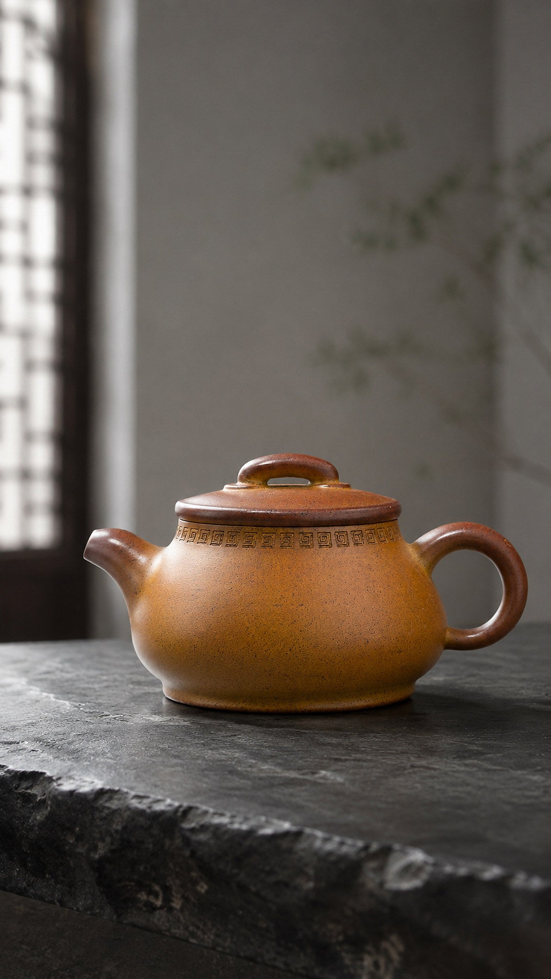 Ru Xiang Yixing Zisha Teapot – Golden Duanni Clay, 160ml