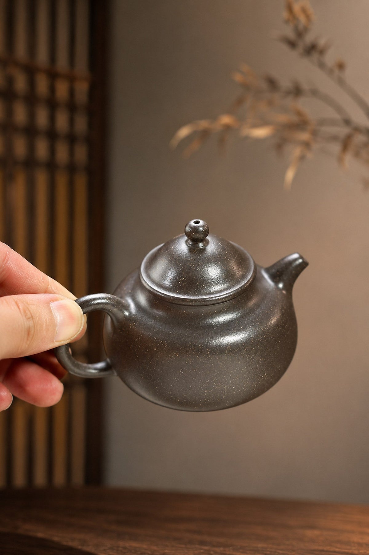 Handmade San Zu Ru Ding Yixing Zisha Teapot – Tianqingni Clay, 150ml