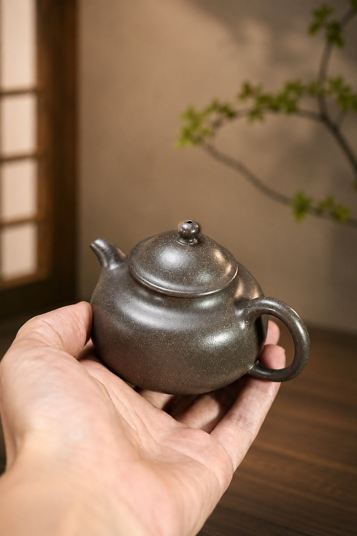 Handmade San Zu Ru Ding Yixing Zisha Teapot – Tianqingni Clay, 150ml