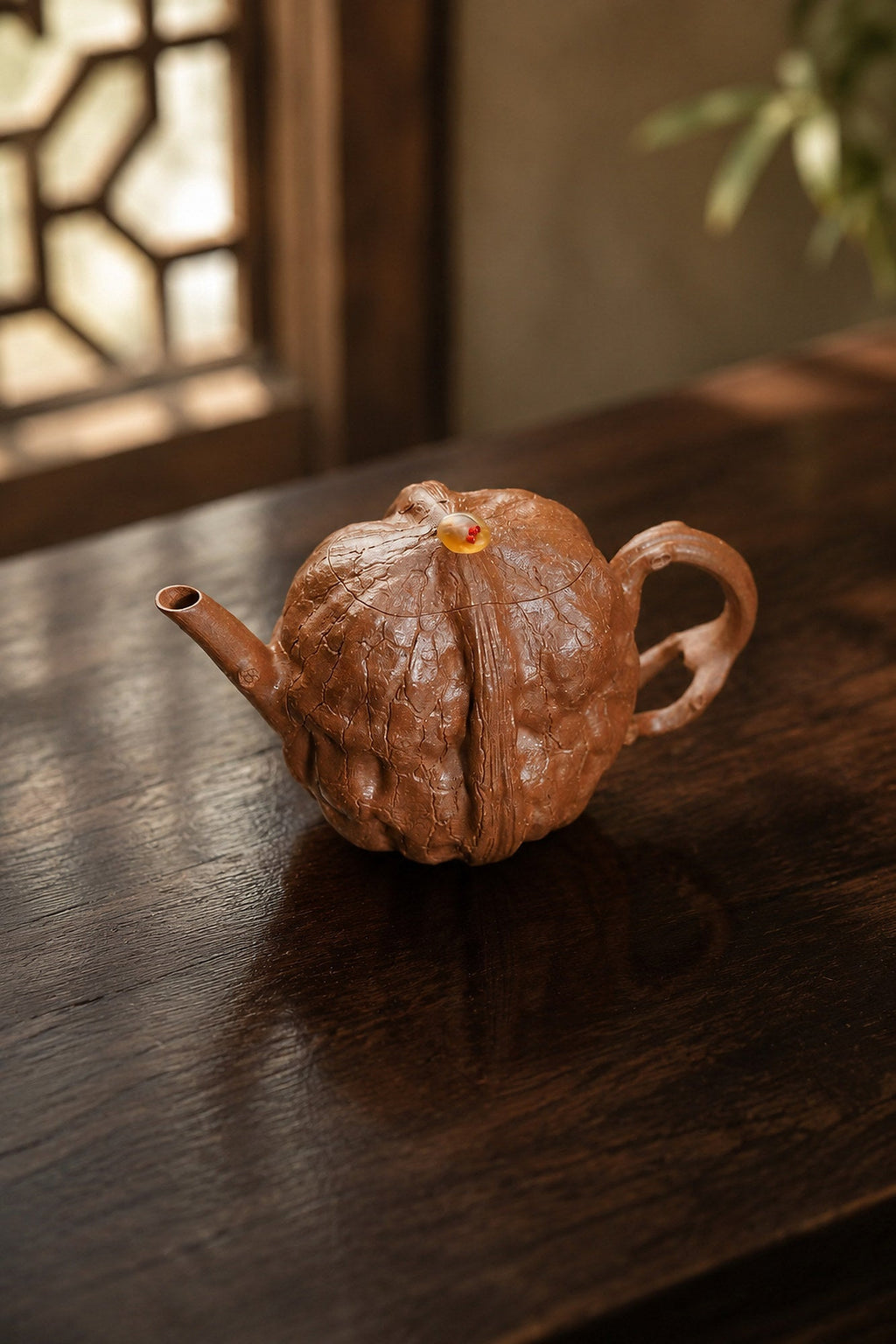 Handmade Sculptural Form Yixing Zisha Teapot – Aged Duanni Clay, 130ml