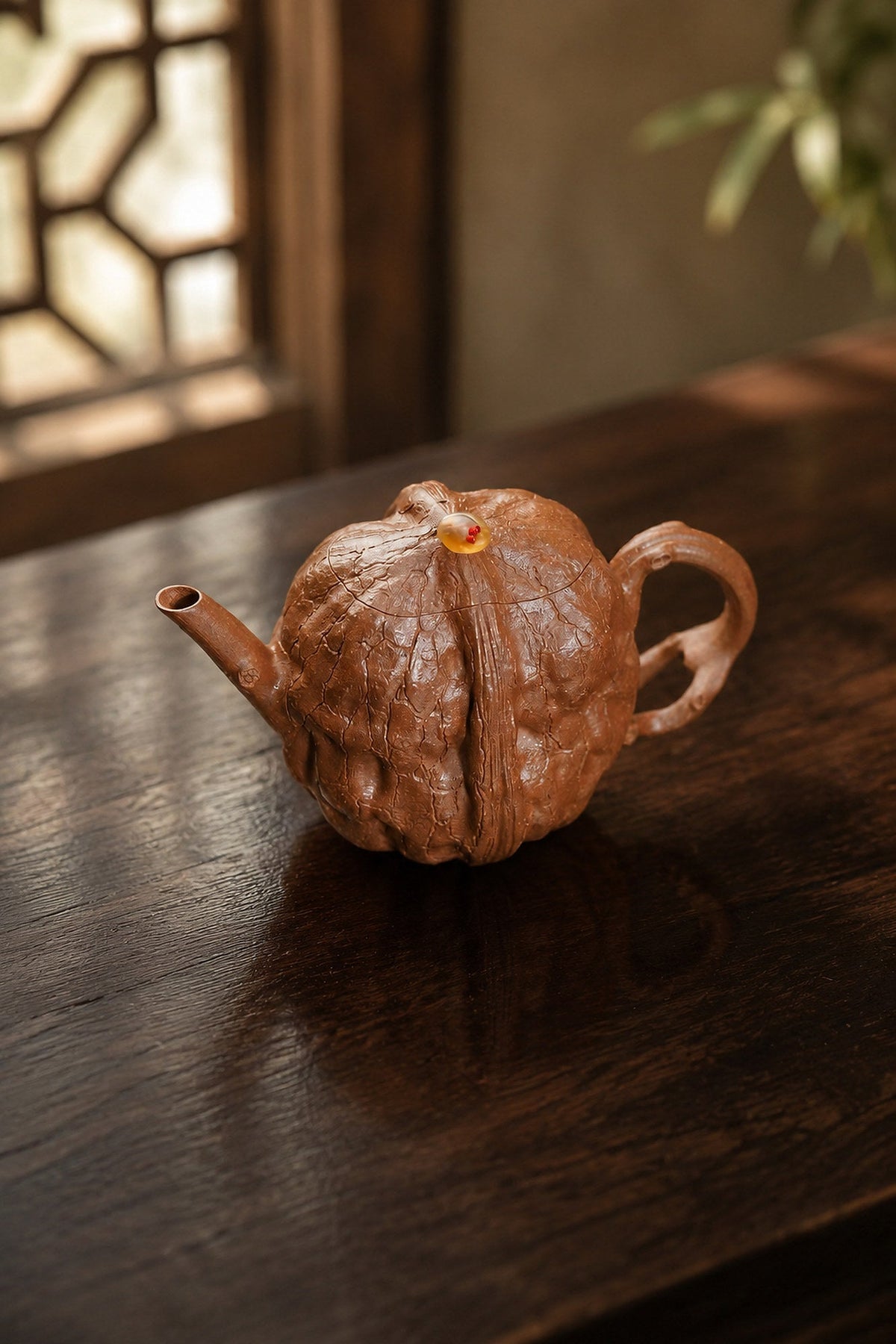 Handmade Sculptural Form Yixing Zisha Teapot – Aged Duanni Clay, 130ml