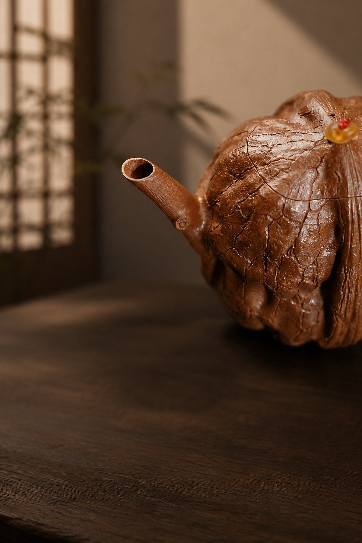 Handmade Sculptural Form Yixing Zisha Teapot – Aged Duanni Clay, 130ml