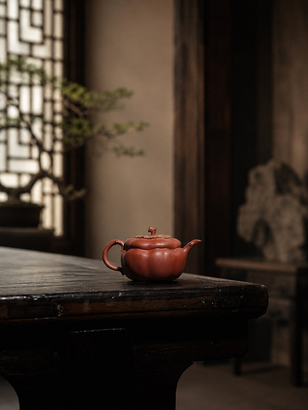 Handmade Sculptural Form Yixing Zisha Teapot – Aged Duanni Clay, 125ml