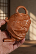 Handmade Sculptural Form Yixing Zisha Teapot – Aged Duanni Clay, 260ml