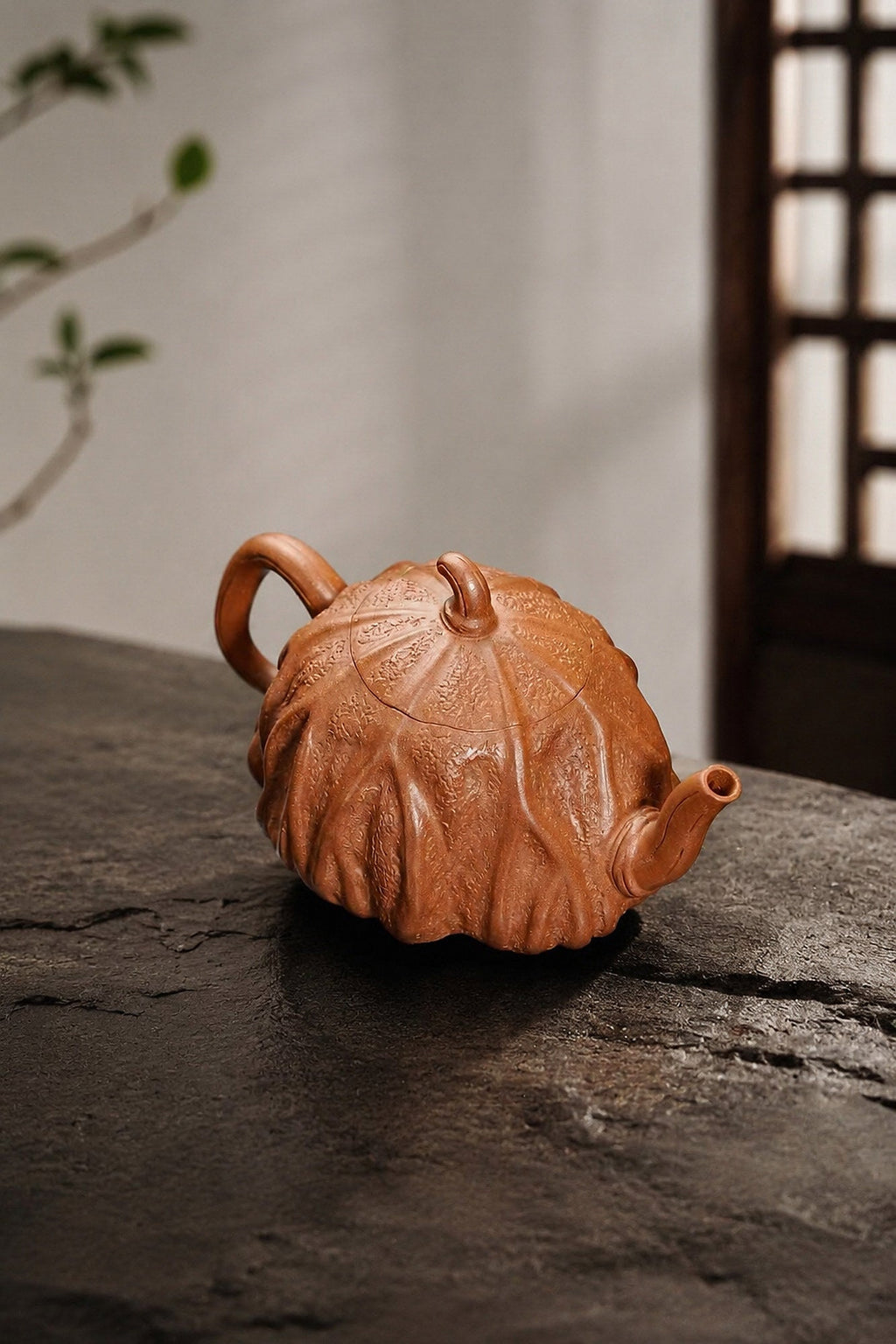 Handmade Sculptural Form Yixing Zisha Teapot – Aged Duanni Clay, 260ml